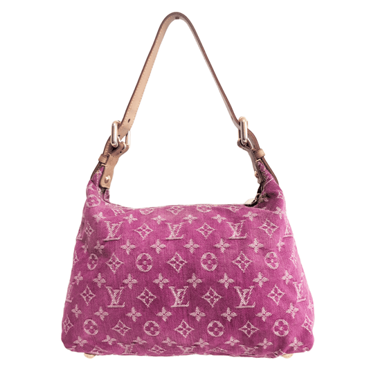 LOUIS VUITTON Baggy Pink Monogram Denim Shoulder Bag Fuchsia, in , Sold by HIVE PRELOVED - Crossbody bags, Shoulder Bags,