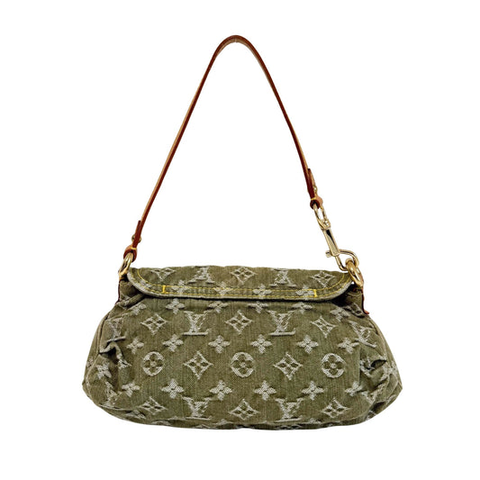 LOUIS VUITTON Louis Vuitton Monogram Denim Pleaty Shoulder Bag in Khaki Green, in , Sold by HIVE PRELOVED - Shoulder Bags, ,