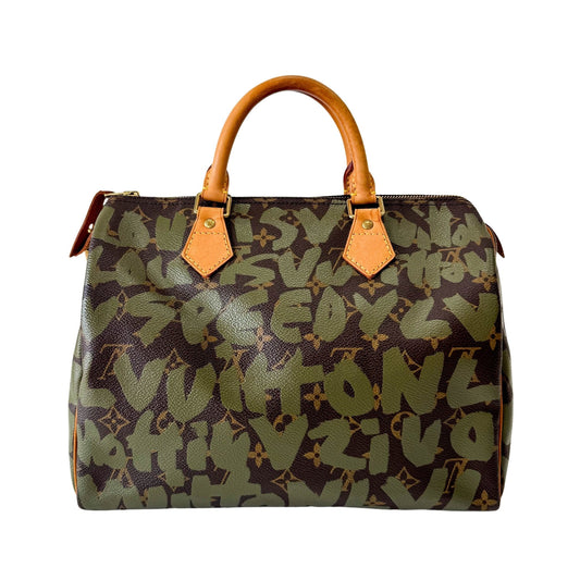 LOUIS VUITTON Louis Vuitton x Stephen Sprouse Monogram Graffiti Speedy 30 Khaki, in , Sold by HIVE PRELOVED - Handle Bags, ,