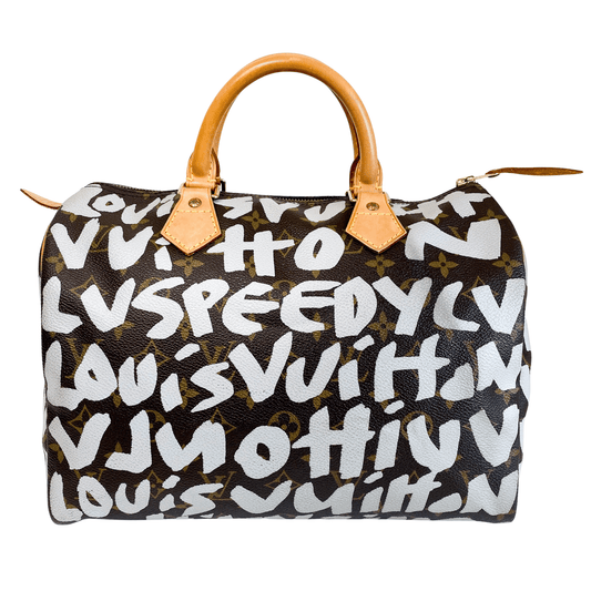 LOUIS VUITTON Louis Vuitton x Stephen Sprouse Monogram Graffiti Speedy 30 White, in , Sold by HIVE PRELOVED - Handle Bags, ,