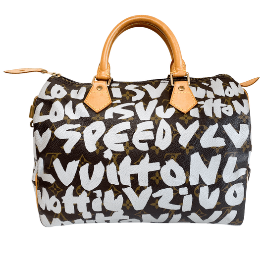 LOUIS VUITTON Louis Vuitton x Stephen Sprouse Monogram Graffiti Speedy 30 White, in , Sold by HIVE PRELOVED - Handle Bags, ,