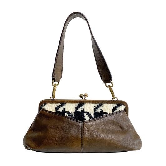MIU MIU Archive Brown Leather with Knitted Shoulder Bag, in , Sold by HIVE PRELOVED - Shoulder Bags, ,