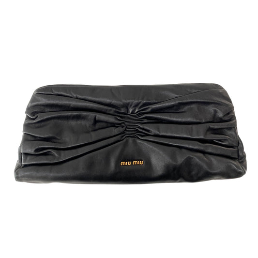 MIU MIU Black Nappa Leather Evening Clutch Bag, in , Sold by HIVE PRELOVED - Clutch bags, ,