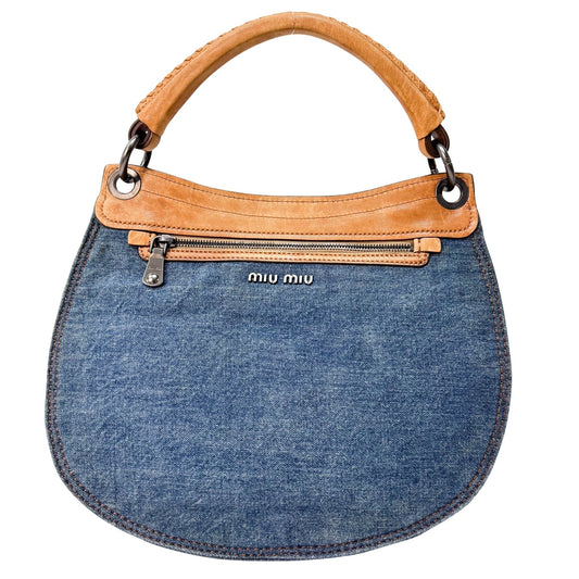 MIU MIU Blue Denim & Leopard Pony Hair Print Shoulder Bag, in , Sold by HIVE PRELOVED - Shoulder Bags, ,