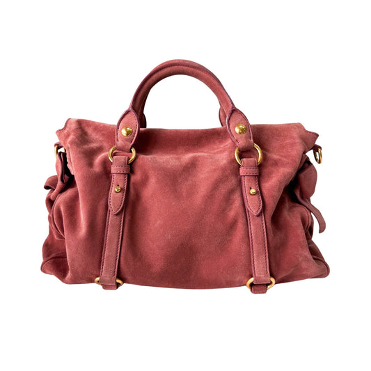 MIU MIU Bow Rose Pink Suede Handle Bag, in , Sold by HIVE PRELOVED - Handle Bags, ,