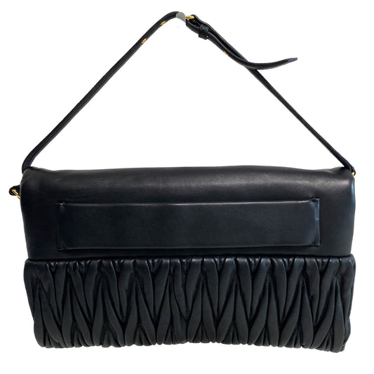 MIU MIU Matelasse Black Lambskin Leather Crossbody Clutch Bag, in , Sold by HIVE PRELOVED - Clutch bags, Crossbody bags,