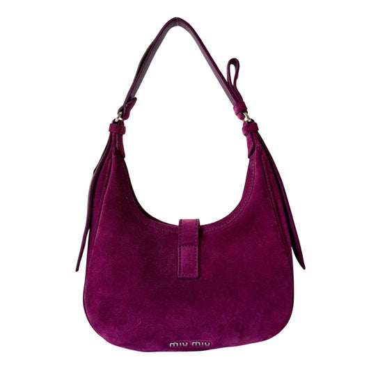 MIU MIU Suede Hobo Purple Shoulder Bag, in , Sold by HIVE PRELOVED - Shoulder Bags, ,