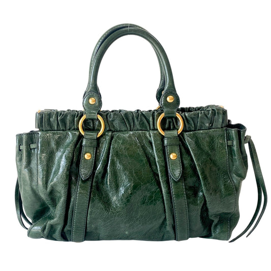 MIU MIU Vitello Bauletto Emerald Green Handle Bag, in , Sold by HIVE PRELOVED - Handle Bags, ,
