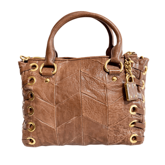 MIU MIU Vitello Brown Leather Hand Bag, in , Sold by HIVE PRELOVED - Handle Bags, Shoulder Bags,