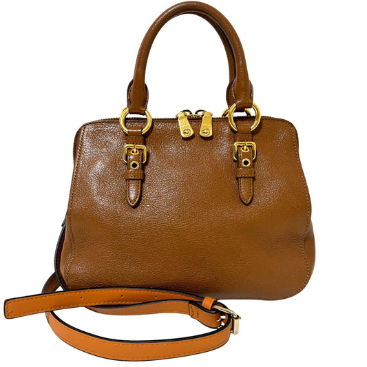 MIU MIU Vitello Caribu Brown Leather Top Handle Crossbody Bag, in , Sold by HIVE PRELOVED - Crossbody bags, Handle Bags,