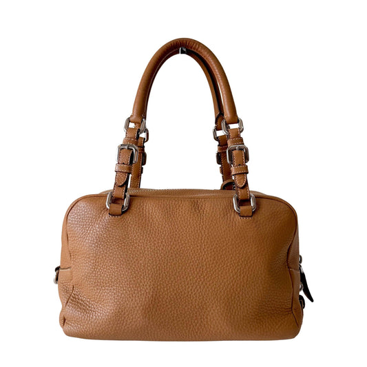 PRADA Beige Leather Bowling Shoulder Bag, in , Sold by HIVE PRELOVED - Shoulder Bags, ,