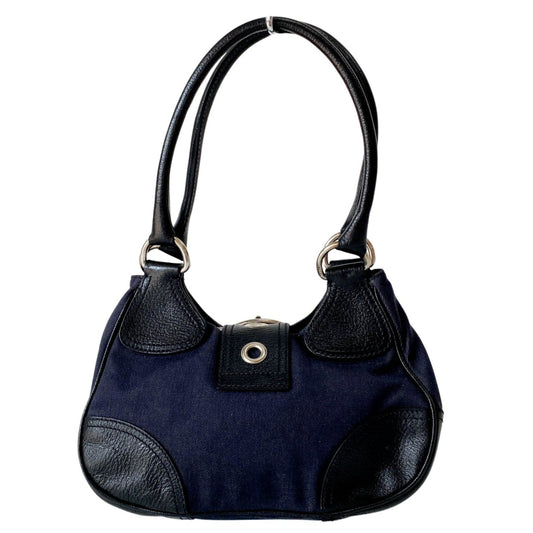 PRADA Black Denim and Leather Shoulder Bag, in , Sold by HIVE PRELOVED - Shoulder Bags, ,