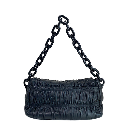 PRADA Black Vernice Gaufre Chain Shoulder Bag, in , Sold by HIVE PRELOVED - Shoulder Bags, ,