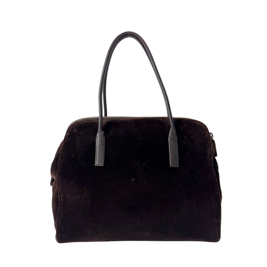 PRADA Brown Velvet Top Handle Bag, in , Sold by HIVE PRELOVED - Shoulder Bags, ,