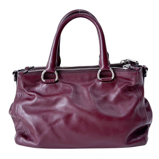 PRADA Burgundy Leather Top Handle Bag, in , Sold by HIVE PRELOVED - Handle Bags, ,