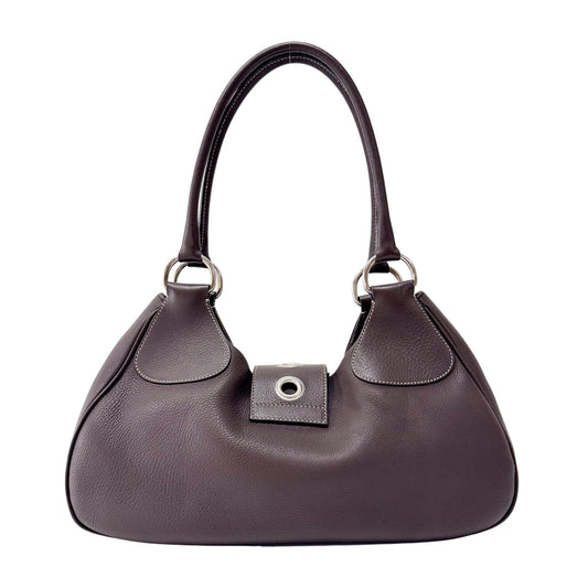 PRADA Chocolate Brown Leather Belt Shoulder Bag, in , Sold by HIVE PRELOVED - Shoulder Bags, ,