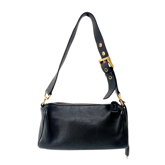PRADA Daino Black Leather Shoulder Bag, in , Sold by HIVE PRELOVED - Shoulder Bags, ,