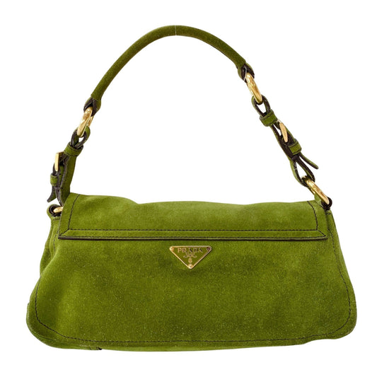 PRADA Green Suede Shoulder Bag, in , Sold by HIVE PRELOVED - Shoulder Bags, ,