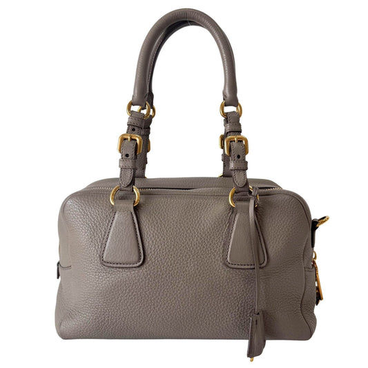 PRADA Grey Leather Bowling Shoulder Bag, in , Sold by HIVE PRELOVED - Shoulder Bags, ,