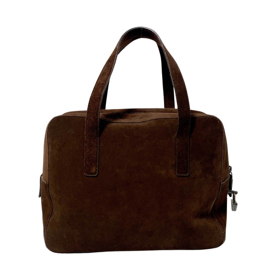 PRADA Horizontal Brown Suede Hand Bag, in , Sold by HIVE PRELOVED - Handle Bags, ,