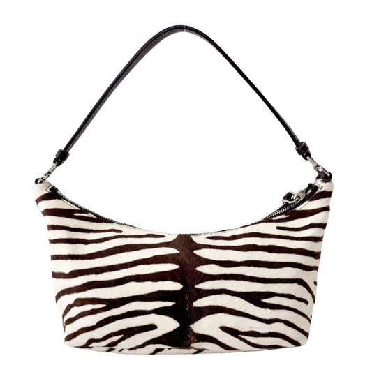 PRADA Neutral Zebra Print Pony Hair Shoulder Bag, in , Sold by HIVE PRELOVED - Shoulder Bags, ,