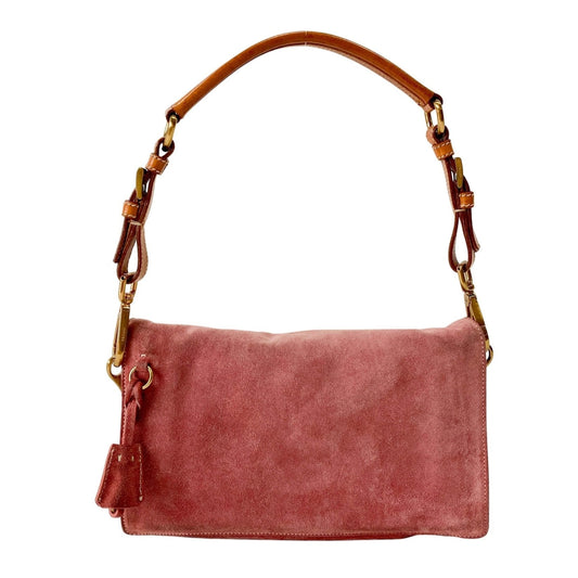 PRADA Rosé Pink Suede Handle Bag, in , Sold by HIVE PRELOVED - Handle Bags, ,