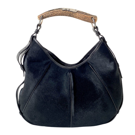 SAINT LAURENT Mombasa Black Pony Hair Handle Bag, in , Sold by HIVE PRELOVED - Handle Bags, ,