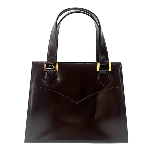 SAINT LAURENT Princess Cut Brown Leather Handle Bag, in , Sold by HIVE PRELOVED - Handle Bags, ,