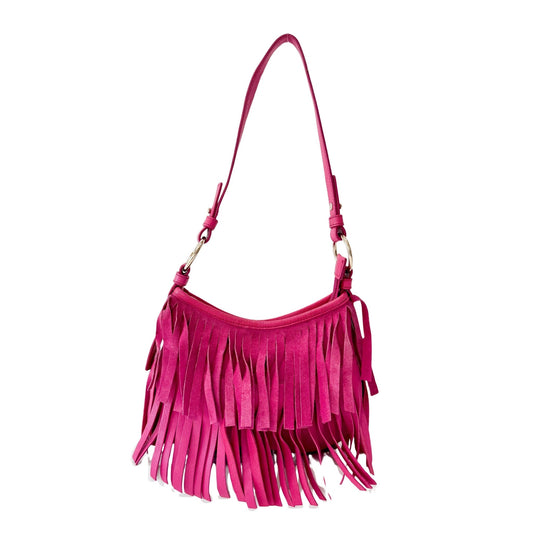 SAINT LAURENT Rive Gauche Pink Fringe Leather Mini Shoulder Bag, in , Sold by HIVE PRELOVED - Shoulder Bags, ,