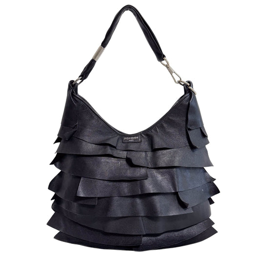 SAINT LAURENT Saint - Tropez Frill Shoulder Bag Black, in , Sold by HIVE PRELOVED - Shoulder Bags, ,