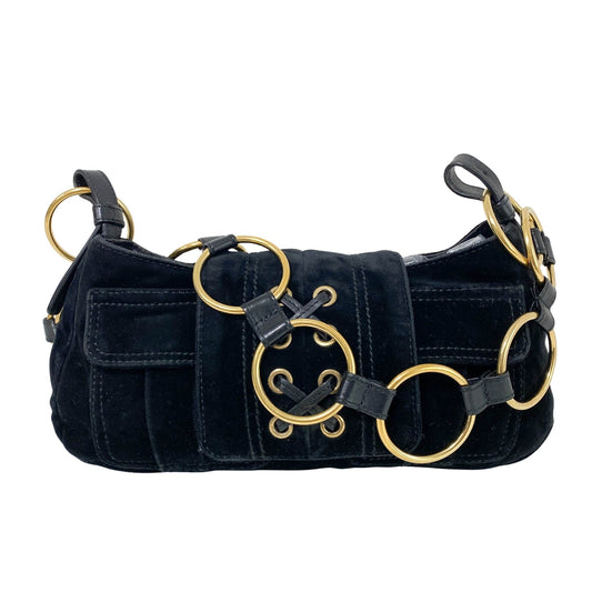 SAINT LAURENT YSL Rive Gauche Black Velvet Shoulder Bag, in , Sold by HIVE PRELOVED - Shoulder Bags, ,