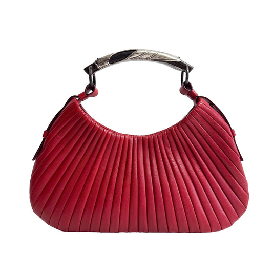 SAINT LAURENT YSL Rive Gauche Lambskin Leather Hand Bag Red, in , Sold by HIVE PRELOVED - Shoulder Bags, ,