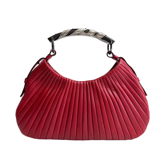 SAINT LAURENT YSL Rive Gauche Lambskin Leather Hand Bag Red, in , Sold by HIVE PRELOVED - Shoulder Bags, ,