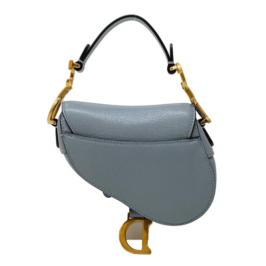 Mini Saddle Blue Leather Hand Bag