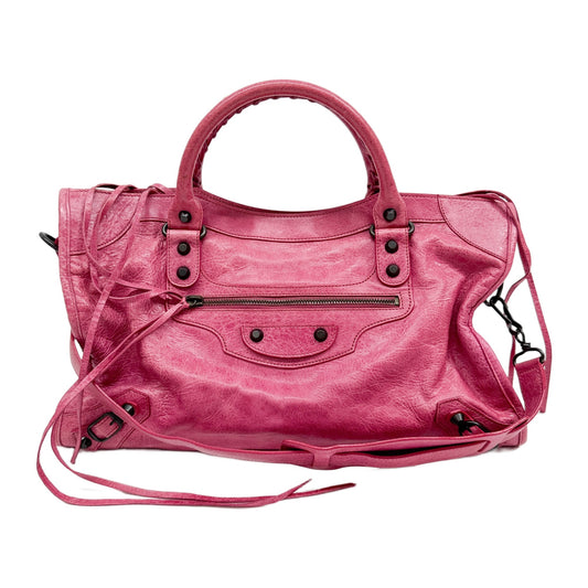 The City Pink Leather Two Way Bag