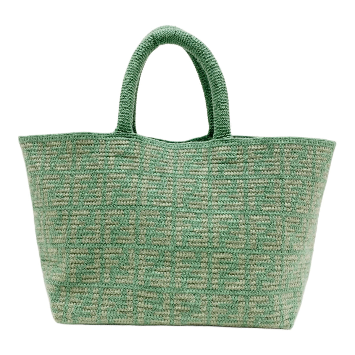 Zucca Green Cashmere Tote Shoulder Bag