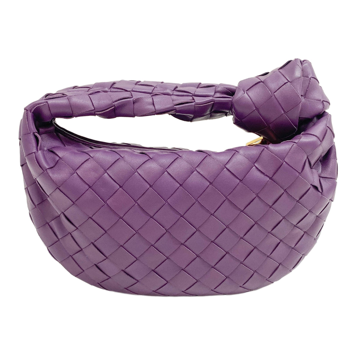 Mini Jodie Intrecciato Purple Leather Shoulder Bag