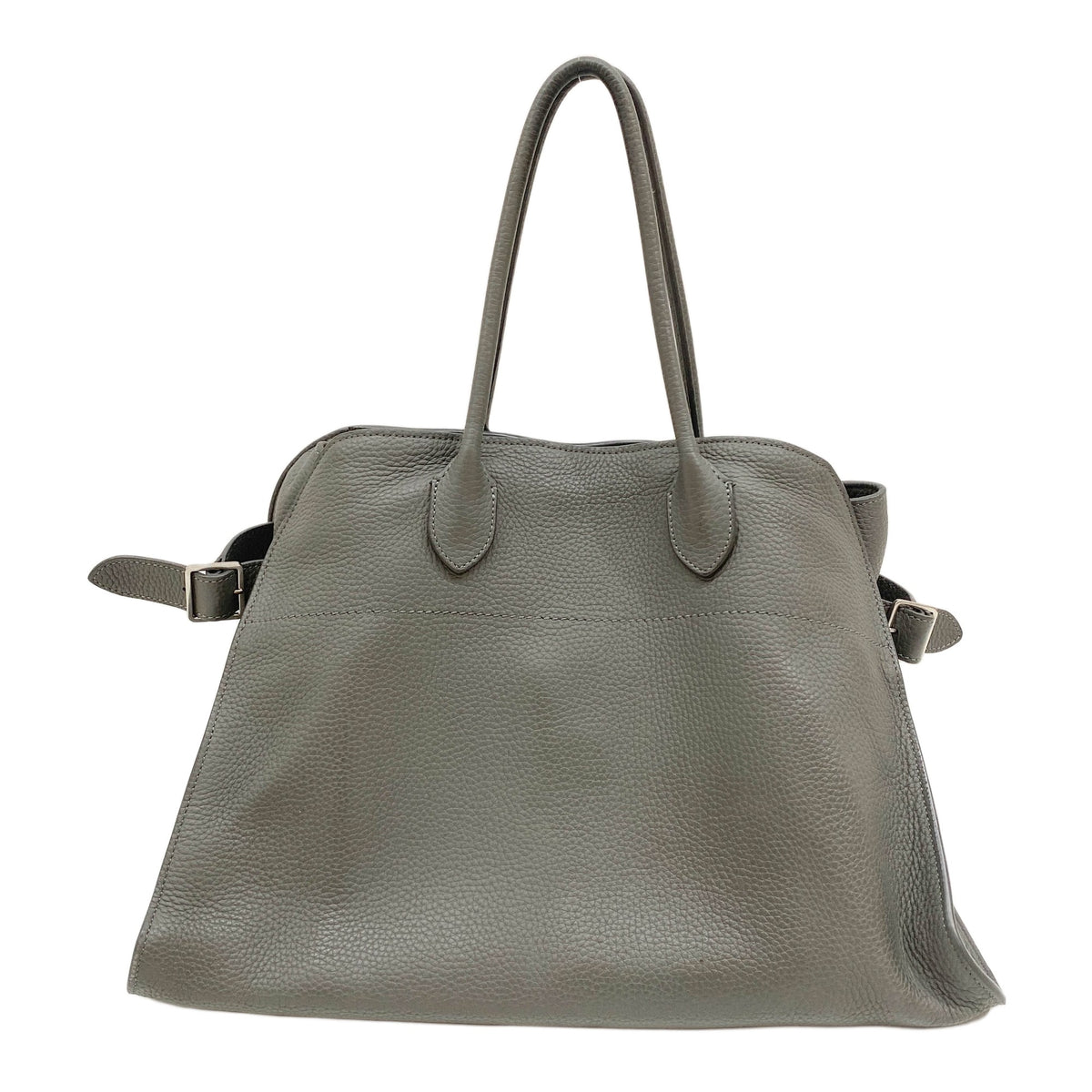 The Row Soft Margaux 15 Olive Grey Handle Bag