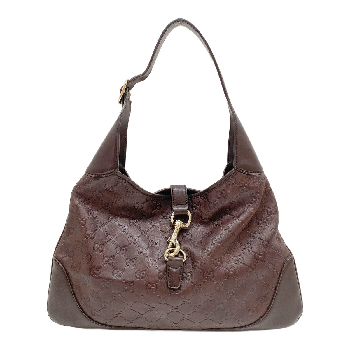 Jackie Guccissima Brown Leather Shoulder Bag