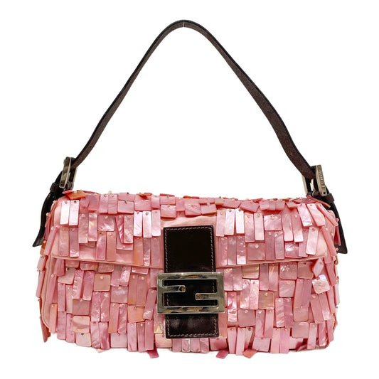 Baguette Pink Mother of Pearl Shoulder Bag