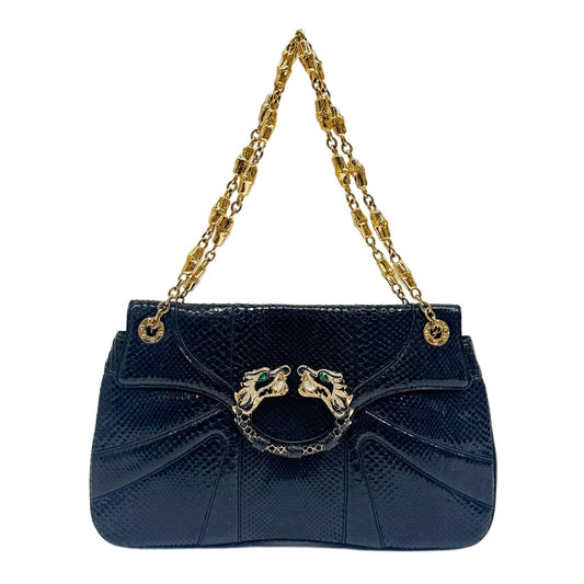 Jeweled Dragon Black Python Skin Tom Ford Era Shoulder Bag