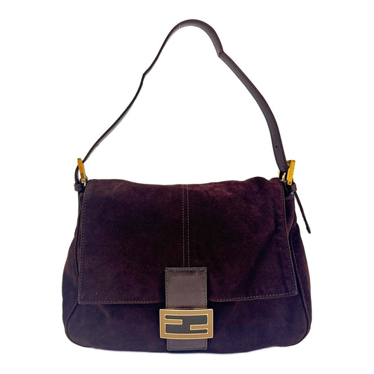 Mamma Baguette Brown Suede Shoulder Bag