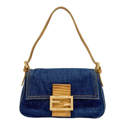 Mini Mamma Baguette Blue Denim Handle Bag