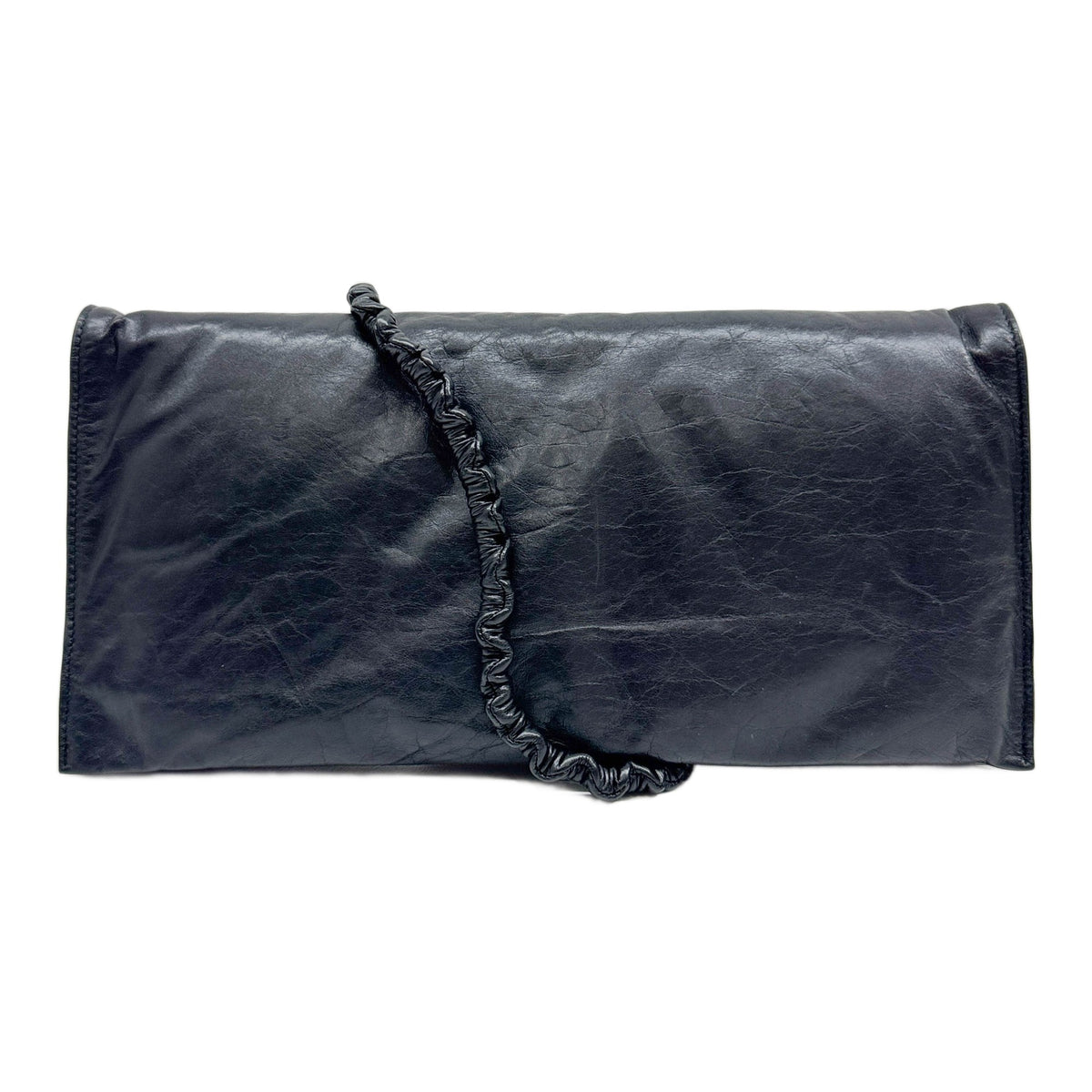 Bifold Black Leather Clutch Bag