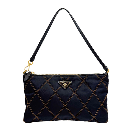 Tessuto Impuntu Black Quilted Nylon Hand Bag