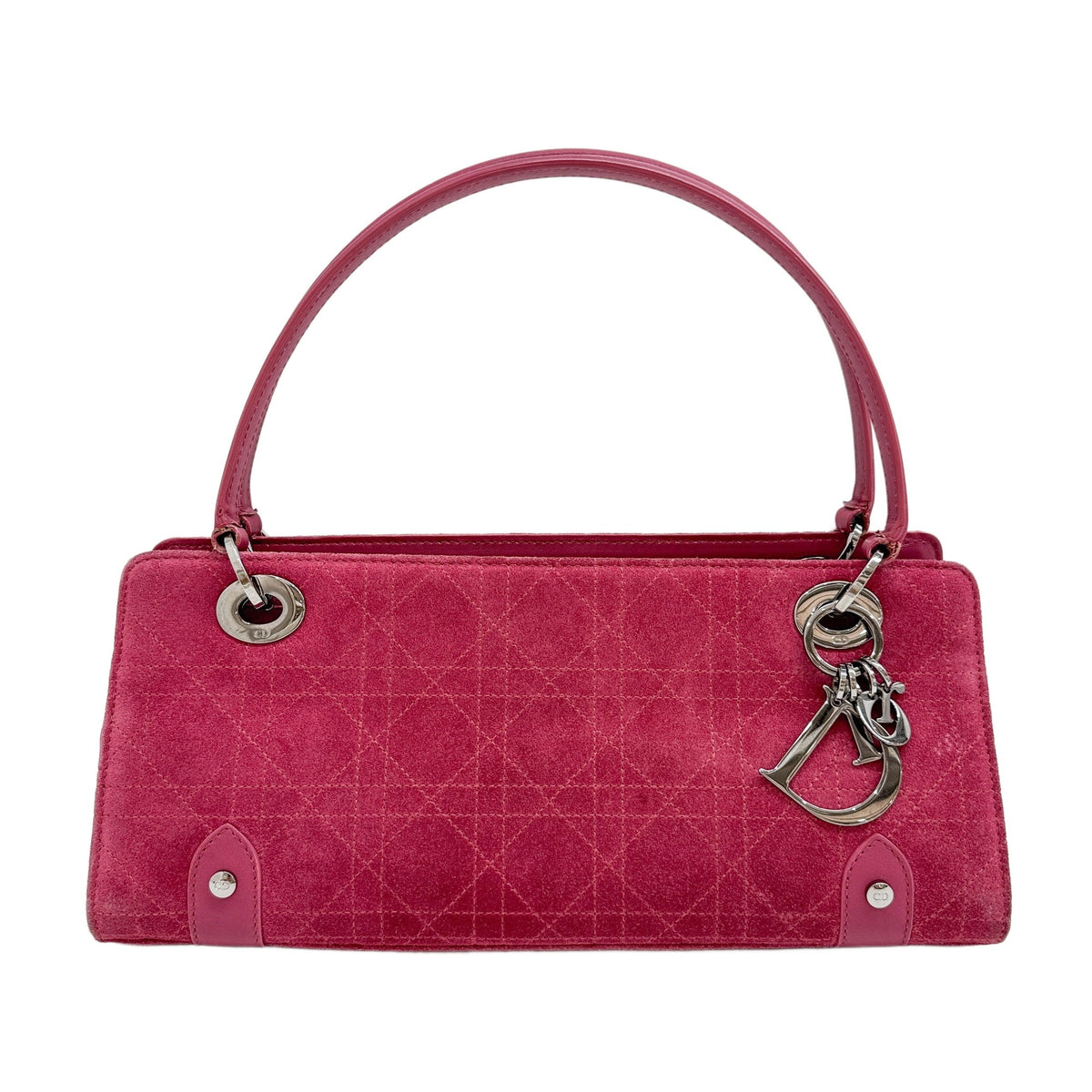 Fuchsia Pink Suede Shoulder Bag