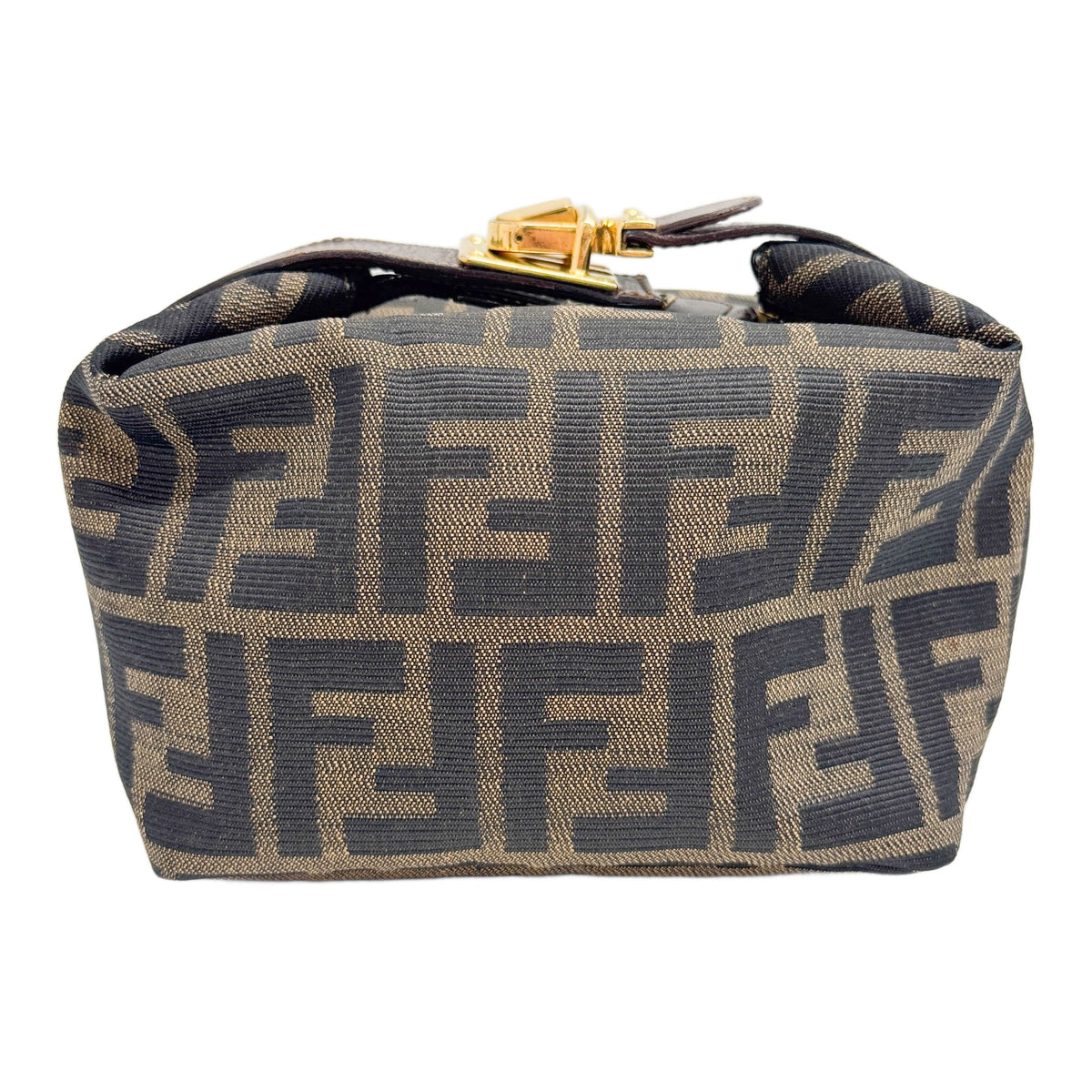 Brown Zucca Canvas Vanity Pouch Bag