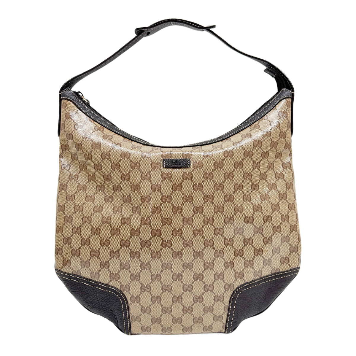Crystal Princy Brown GG Canvas Shoulder Bag