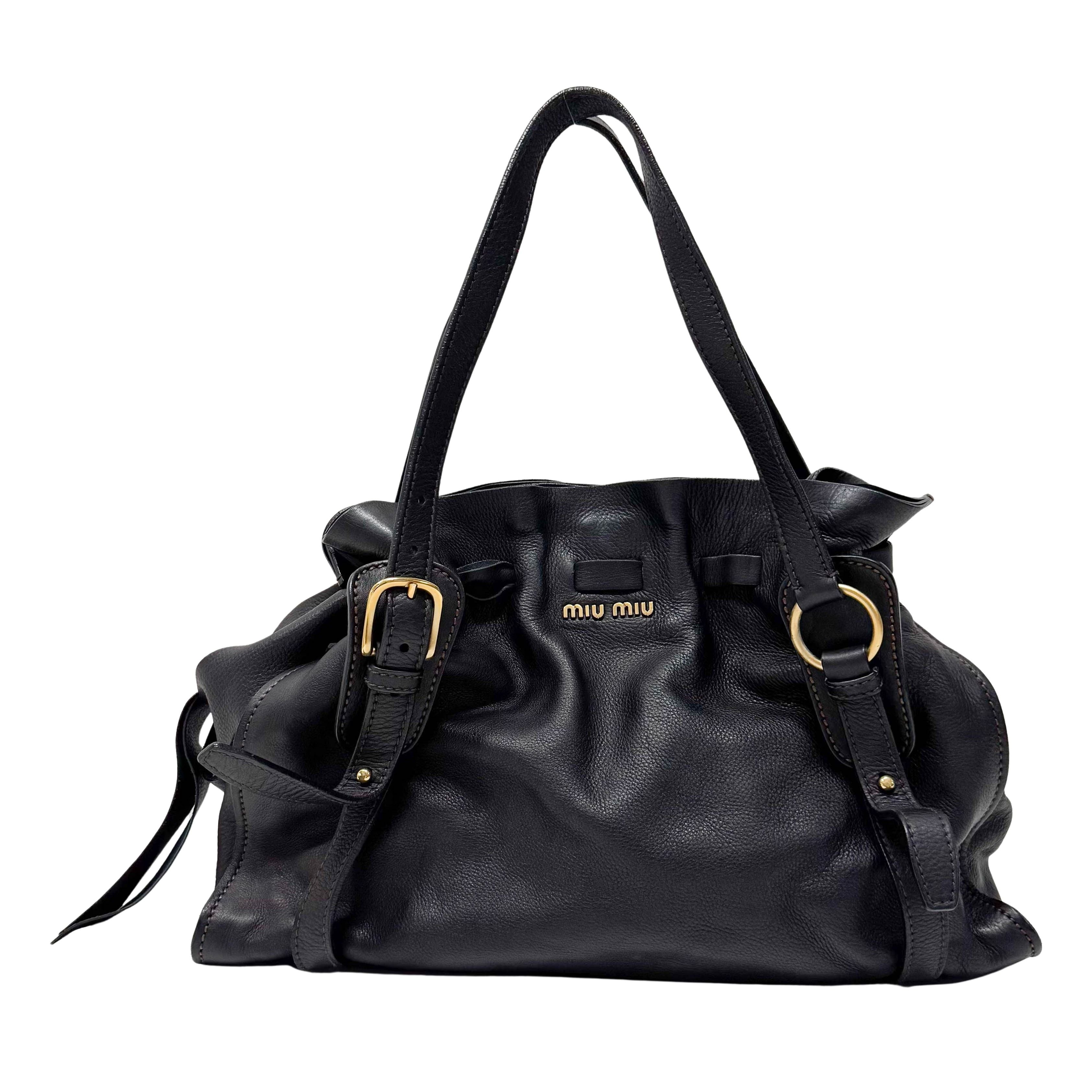 Black Leather Shoulder Bag