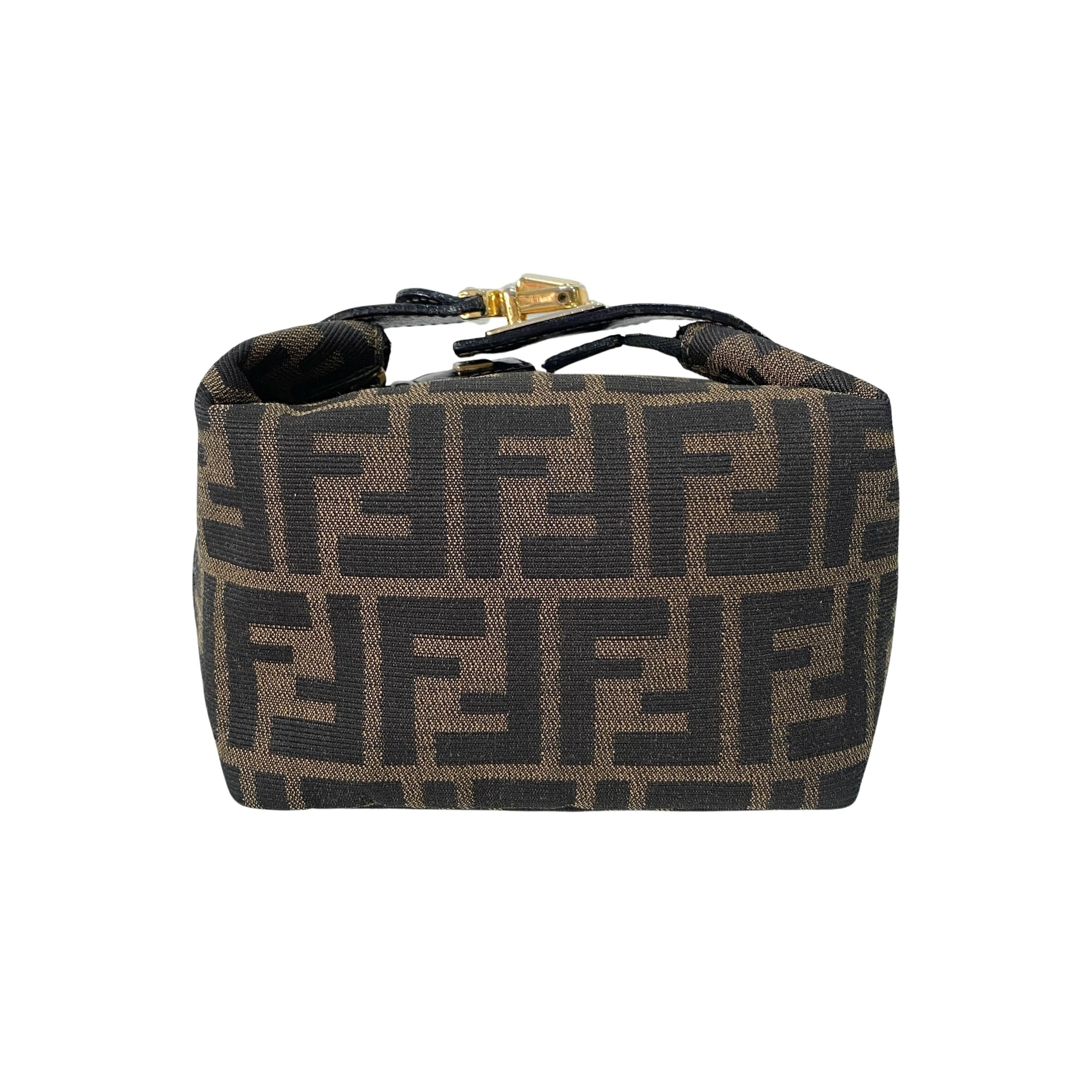 Zucca Brown Canvas Vanity Pouch